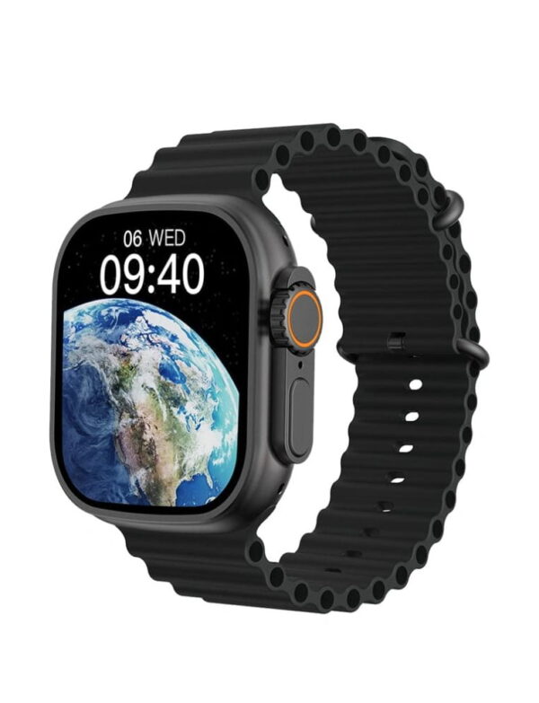 WiWU SW01 Ultra Max Wireless bluetooth Calling Smart Watch with Big Size screen + 2 Strap – Black Color